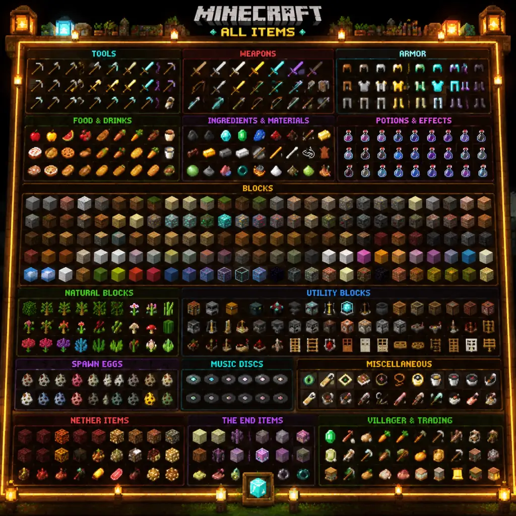 Minecraft All Game Items guide screenshot